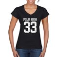 thumbnail image 1 of Wild Bobby, Polk High Bundy 33 Married with Children Fan, Pop Culture, Women Standard V-Neck Tee, Black, Small, 1 of 4