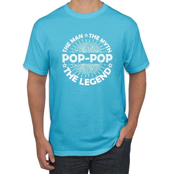 Wild Bobby, Pop-Pop Man Myth Legend Funny Dad Uncle Papa Granpa Dad Gift, Father's Day, Men Graphic Tee, Light Turquoise, X-Large