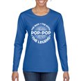 thumbnail image 1 of Wild Bobby, Pop-Pop Man Myth Legend Funny Dad Uncle Papa Granpa Dad Gift, Father's Day, Women Graphic Long Sleeve Tee, Royal, Small, 1 of 4