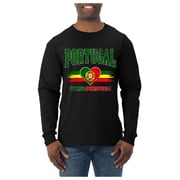 Wild Bobby Portugal Flag Heart Forca Portugal Graphic | Womens Novelty T-Shirt | Soccer Football Fan Game Day Gift for Her Unisex Men Long Sleeve Shirt