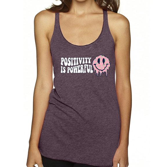 Wild Bobby Positivity is Powerful Streetwear Women Tri-Blend Racerback Tank Top
