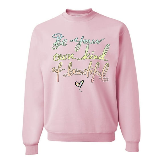Wild Bobby, Positivity saying Pop Culture Unisex Crewneck Graphic Sweatshirt, Light Pink, X-Large