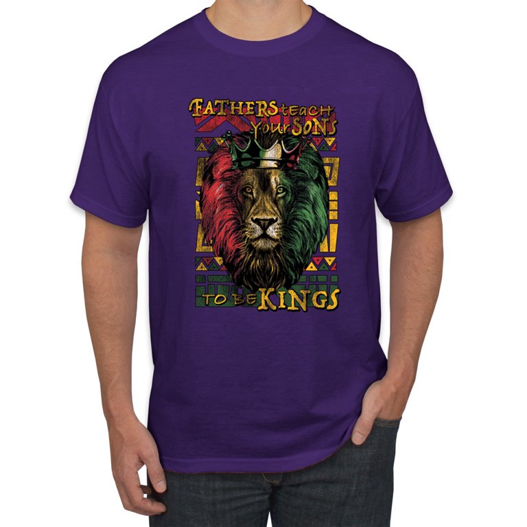 Wild Bobby, Power To The People Black Pride Men's Graphic T-Shirt, Purple,  X-Large