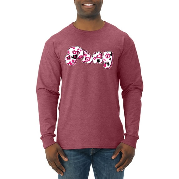 Wild Bobby, Pray Bubble Letters Inspirational/Christian Men Long Sleeve Shirt, Vintage Heather Red, X-Large