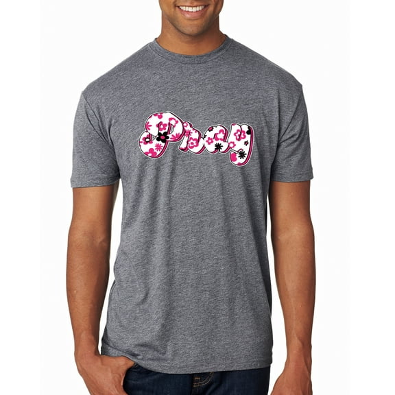 Wild Bobby, Pray Bubble Letters Inspirational/Christian Men Premium Tri Blend Tee, Premium Heather, Medium