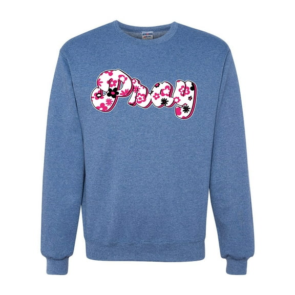 Wild Bobby, Pray Bubble Letters Inspirational/Christian Unisex Crewneck Graphic Sweatshirt, Vintage Heather Blue, X-Large