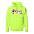 thumbnail image 1 of Wild Bobby, Pray Bubble Letters Inspirational/Christian Unisex Graphic Hoodie Sweatshirt, Safety Green, Small, 1 of 6