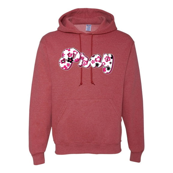 Wild Bobby, Pray Bubble Letters Inspirational/Christian Unisex Graphic Hoodie Sweatshirt, Vintage Heather Red, Large