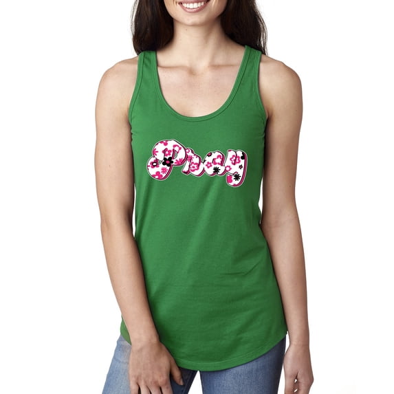 Wild Bobby, Pray Bubble Letters Inspirational/Christian Women Racerback Tank Top, Kelly, Medium