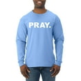 thumbnail image 1 of Wild Bobby Pray. Inspirational/Christian Men Long Sleeve Shirt, Light Blue, XX-Large, 1 of 5