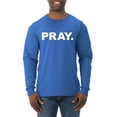 thumbnail image 1 of Wild Bobby Pray. Inspirational/Christian Men Long Sleeve Shirt, Royal, X-Large, 1 of 5