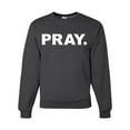 thumbnail image 1 of Wild Bobby Pray. Inspirational/Christian Unisex Crewneck Graphic Sweatshirt, Heather Black, Small, 1 of 5