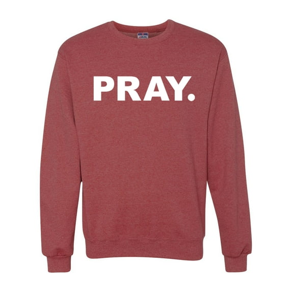Wild Bobby Pray. Inspirational/Christian Unisex Crewneck Graphic Sweatshirt, Vintage Heather Red, 3X-Large