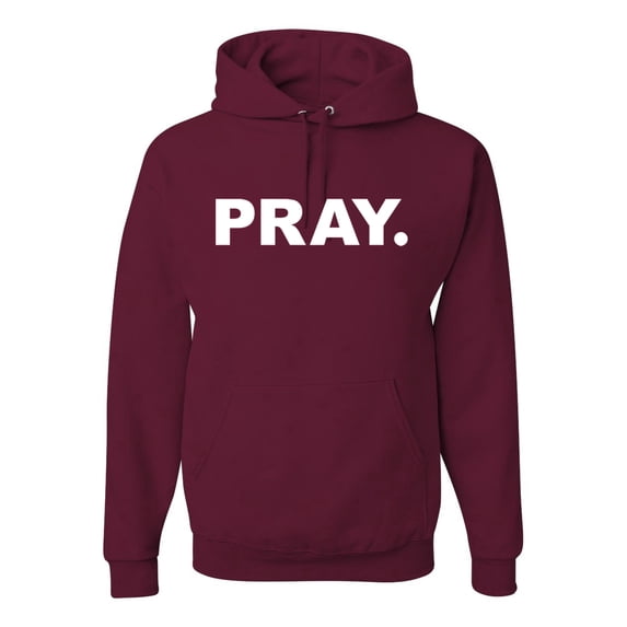 Wild Bobby Pray. Inspirational/Christian Unisex Graphic Hoodie Sweatshirt, Maroon, Medium