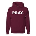 thumbnail image 1 of Wild Bobby Pray. Inspirational/Christian Unisex Graphic Hoodie Sweatshirt, Maroon, XX-Large, 1 of 5