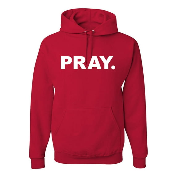 Wild Bobby Pray. Inspirational/Christian Unisex Graphic Hoodie Sweatshirt, Red, XX-Large