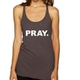 thumbnail image 1 of Wild Bobby Pray. Inspirational/Christian Women Tri-Blend Racerback Tank Top, Brown, Small, 1 of 5