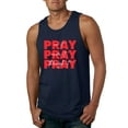 thumbnail image 1 of Wild Bobby, Pray On It Pray Over It Pray Through It Inspirational/Christian Men Graphic Tank Top, Navy, Large, 1 of 6