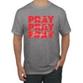 thumbnail image 1 of Wild Bobby, Pray On It Pray Over It Pray Through It Inspirational/Christian Men Graphic Tee, Heather Grey, Small, 1 of 6
