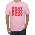 thumbnail image 1 of Wild Bobby, Pray On It Pray Over It Pray Through It Inspirational/Christian Men Graphic Tee, Light Pink, Small, 1 of 6