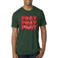 thumbnail image 1 of Wild Bobby, Pray On It Pray Over It Pray Through It Inspirational/Christian Men Premium Tri Blend Tee, Forest Green, Small, 1 of 6