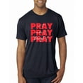 thumbnail image 1 of Wild Bobby, Pray On It Pray Over It Pray Through It Inspirational/Christian Men Premium Tri Blend Tee, Vintage Navy, Small, 1 of 6