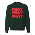 thumbnail image 1 of Wild Bobby, Pray On It Pray Over It Pray Through It Inspirational/Christian Unisex Crewneck Graphic Sweatshirt, Forest Green, Medium, 1 of 6