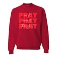 thumbnail image 1 of Wild Bobby, Pray On It Pray Over It Pray Through It Inspirational/Christian Unisex Crewneck Graphic Sweatshirt, Red, 5X-Large, 1 of 6