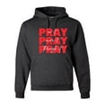 thumbnail image 1 of Wild Bobby, Pray On It Pray Over It Pray Through It Inspirational/Christian Unisex Graphic Hoodie Sweatshirt, Heather Black, 3X-Large, 1 of 6
