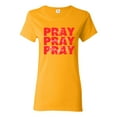 thumbnail image 1 of Wild Bobby Pray On It Pray Over It Pray Through It Inspirational/Christian Women Graphic Tee, Gold, Large, 1 of 6