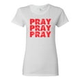 thumbnail image 1 of Wild Bobby Pray On It Pray Over It Pray Through It Inspirational/Christian Women Graphic Tee, White, Medium, 1 of 6