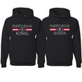 thumbnail image 1 of Wild Bobby, Puerto Rican King Queen Spanish Latino Pride His and Hers Matching Couples Hoodies Sweater Set, Black, Mens 2XL-Womens M, 1 of 3
