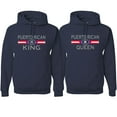 thumbnail image 1 of Wild Bobby, Puerto Rican King Queen Spanish Latino Pride His and Hers Matching Couples Hoodies Sweater Set, Navy, Mens XL-Womens 3XL, 1 of 3