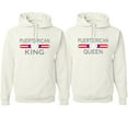 thumbnail image 1 of Wild Bobby, Puerto Rican King Queen Spanish Latino Pride His and Hers Matching Couples Hoodies Sweater Set, White, Mens 2XL-Womens 3XL, 1 of 3