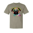thumbnail image 1 of Wild Bobby,Pugs and Kisses Cute Dog Neon Rainbow Pug Dog Lover Garment-Dyed Washed Look Short Sleeve Tees, Sand, Small, 1 of 3
