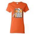 thumbnail image 1 of Wild Bobby Pumpkin Spice Latte Skeleton Orange Black and White Halloween Women Graphic Tee, Orange, XX-Large, 1 of 6