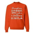thumbnail image 1 of Wild Bobby Pumpkins Hayrides Apple Cider and Falling Leaves White and Black Halloween Unisex Crewneck Sweatshirt, Orange, 3X-Large, 1 of 6