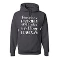thumbnail image 1 of Wild Bobby Pumpkins Hayrides Apple Cider and Falling Leaves White and Black Halloween Unisex Hoodie Sweatshirt, Charcoal, X-Large, 1 of 6