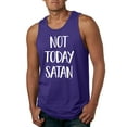 thumbnail image 1 of Wild Bobby, Quote Not Today Satan Funny Witty, Inspirational/Christian, Men Graphic Tank Top, Purple, 3XL, 1 of 3