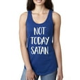 thumbnail image 1 of Wild Bobby, Quote Not Today Satan Funny Witty, Inspirational/Christian, Women Racerback Tank Top, Royal, Medium, 1 of 3