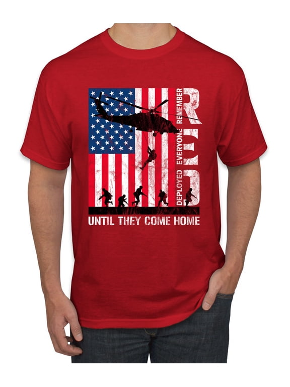 RED Remember Everyone Deployed Until They Come Home USA Military Men Tee