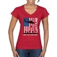 thumbnail image 1 of Wild Bobby RED Remember Everyone Deployed Until They Come Home USA Military Women Standard V-Neck Tee, 1 of 6
