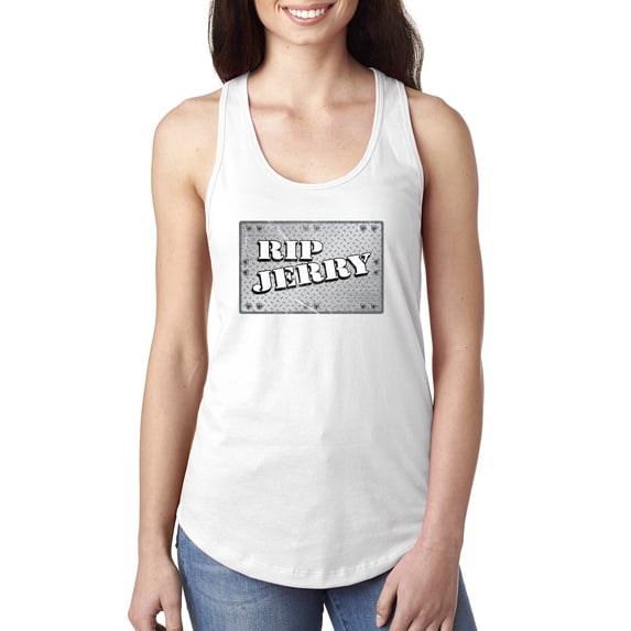 Wild Bobby RIP Jerry Springer 90's TV Talk Show Host Famous People Ladies Racerback Tank Top, White, X-Large