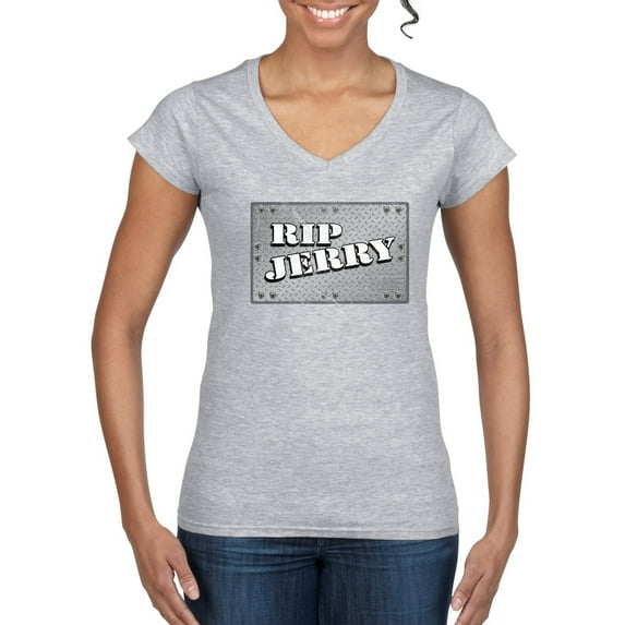 Wild Bobby RIP Jerry Springer 90's TV Talk Show Host Famous People Women’s Standard V-Neck Tee, Heather Grey, XX-Large