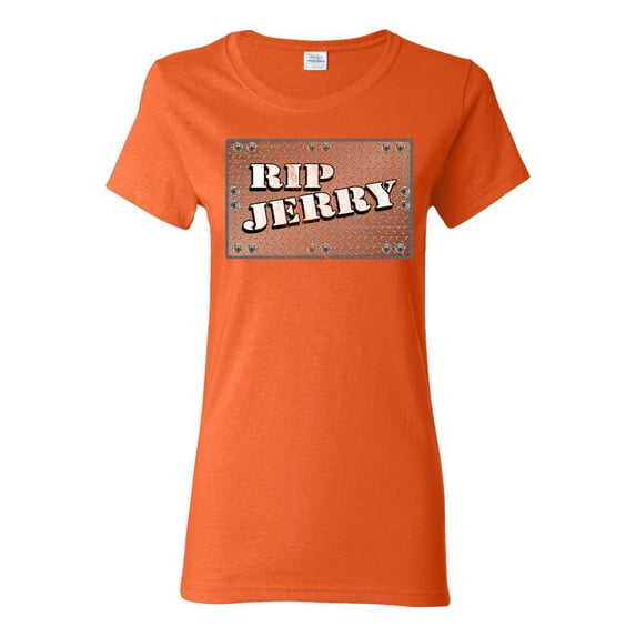 Wild Bobby RIP Jerry Springer 90's TV Talk Show Host Famous People Womens Graphic Tee, Orange, Small