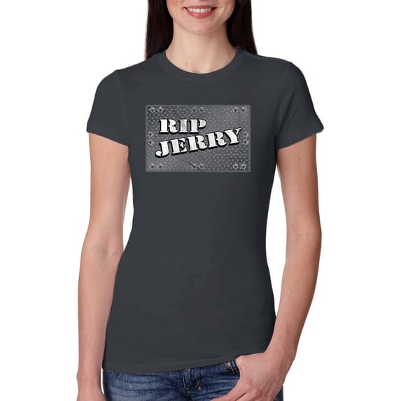 Wild Bobby RIP Jerry Springer 90's TV Talk Show Host Famous People Womens Slim Fit Junior Tee, Dark Grey, X-Large