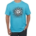 thumbnail image 1 of Wild Bobby Radiating Sun Puff Print Fashion Men's Tee, Light Turquoise, Small, 1 of 6