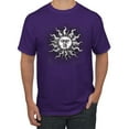 thumbnail image 1 of Wild Bobby Radiating Sun Puff Print Fashion Men's Tee, Purple, Medium, 1 of 6