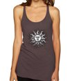 thumbnail image 1 of Wild Bobby Radiating Sun Puff Print Fashion Tri-Blend Racerback Tank Top, Brown, Small, 1 of 6