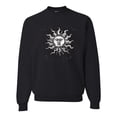 thumbnail image 1 of Wild Bobby Radiating Sun Puff Print Fashion Unisex Crewneck Sweatshirt, Black, Small, 1 of 6